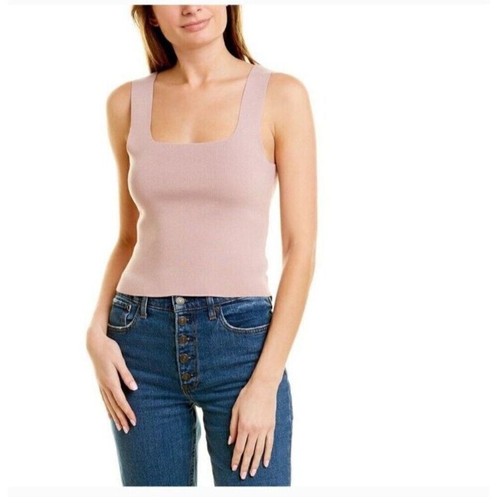 525 America Eva Square Neck Tank in Quartz Women's Size Medium Pink